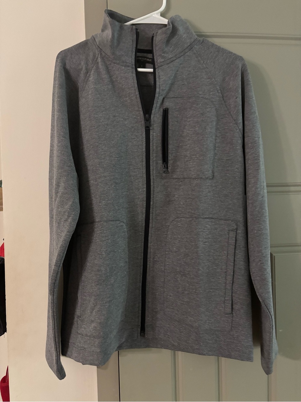 Banana Republic Men's Heather Gray Zip-Up Jacket